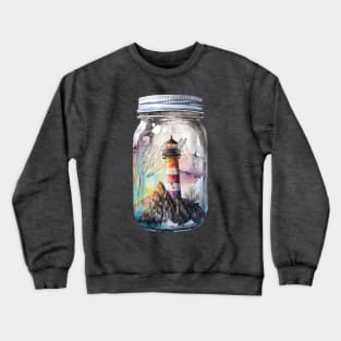 Lighthouse on Rock Jar Crewneck Sweatshirt